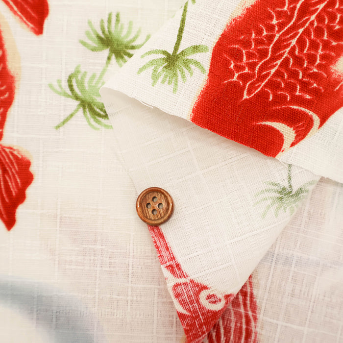 Cotton Dobby Fabric - Japanese Pattern - Goldfish - nomura tailor