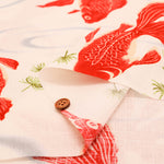 Cotton Dobby Fabric - Japanese Pattern - Goldfish - nomura tailor