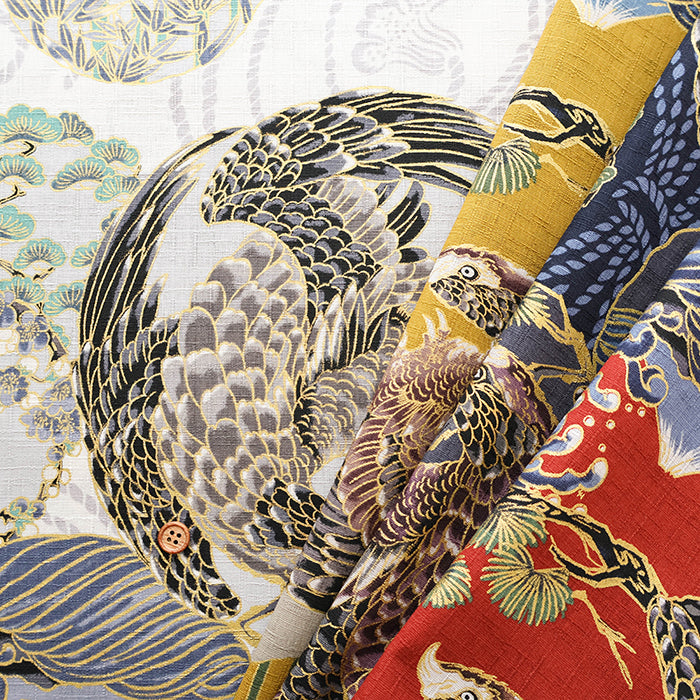 Cotton Dobby Fabric - Japanese Pattern Hawk - nomura tailor