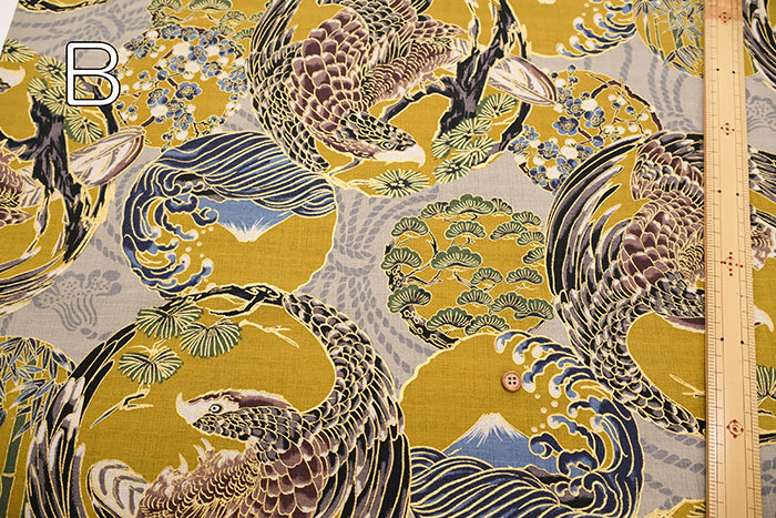 Cotton Dobby Fabric - Japanese Pattern Hawk - nomura tailor