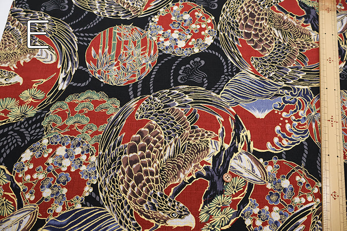 Cotton Dobby Fabric - Japanese Pattern Hawk - nomura tailor