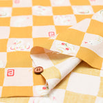 Cotton Muslin Fabric - Check Pattern - White Snake - nomura tailor
