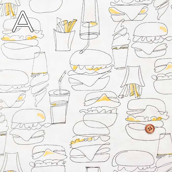 Cotton 40 Broadcloth Printed Fabric - Fast food - nomura tailor