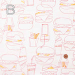 Cotton 40 Broadcloth Printed Fabric - Fast food - nomura tailor