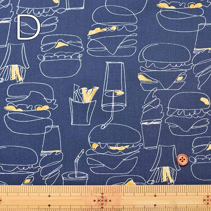 Cotton 40 Broadcloth Printed Fabric - Fast food - nomura tailor