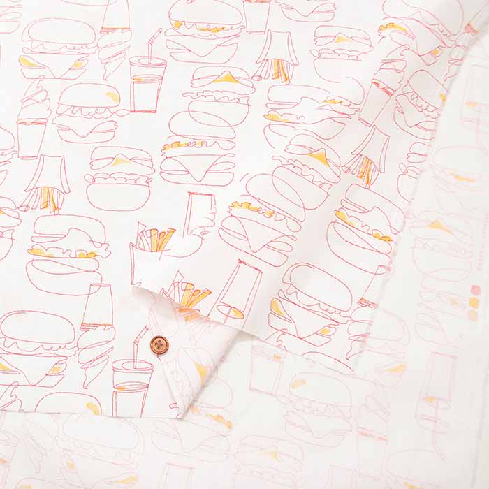 Cotton 40 Broadcloth Printed Fabric - Fast food - nomura tailor