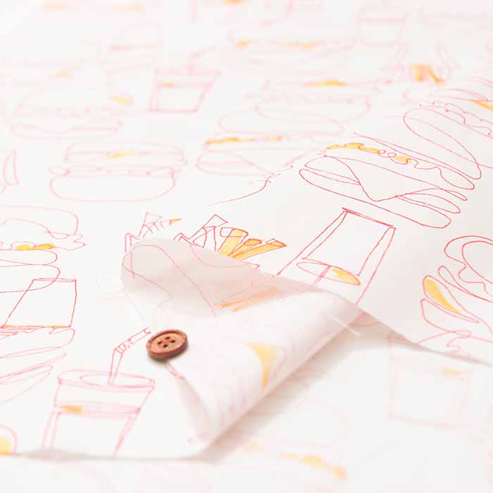 Cotton 40 Broadcloth Printed Fabric - Fast food - nomura tailor