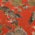 Cotton Dobby Fabric - Japanese Pattern - Crane and Turtle - nomura tailor