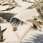 Cotton Dobby Fabric - Japanese Pattern - Crane and Turtle - nomura tailor