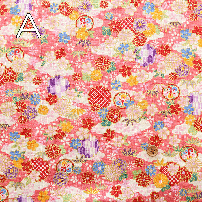 Cotton Dobby Japanese-style Print Fabric - Floral - nomura tailor