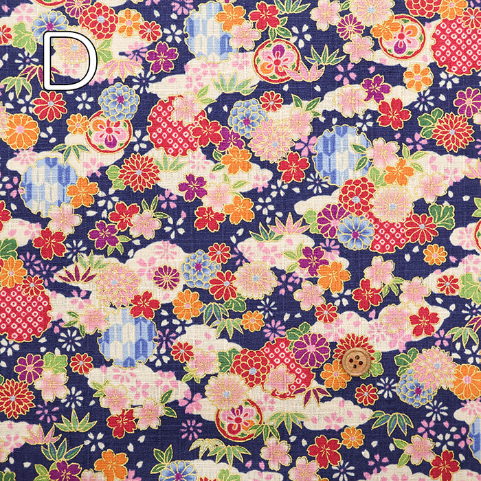 Cotton Dobby Japanese-style Print Fabric - Floral - nomura tailor