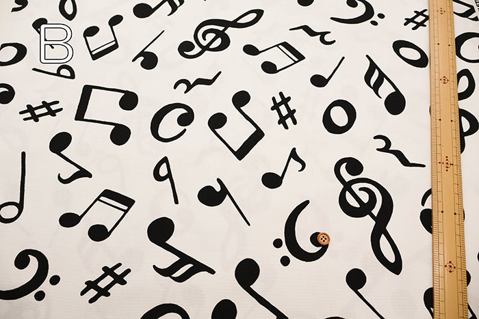 Cotton Oxford Fabric - Musical Notes - nomura tailor