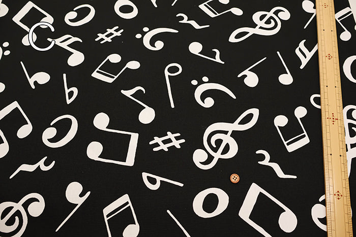 Cotton Oxford Fabric - Musical Notes - nomura tailor