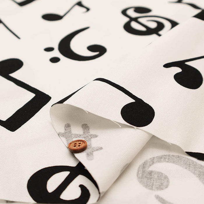 Cotton Oxford Fabric - Musical Notes - nomura tailor