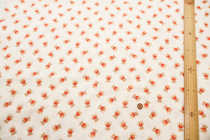 Cotton Double Gauze Print Fabric - Bear - nomura tailor