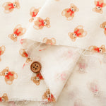 Cotton Double Gauze Print Fabric - Bear - nomura tailor