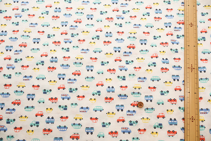 Cotton Double Gauze Print Fabric - Car - nomura tailor