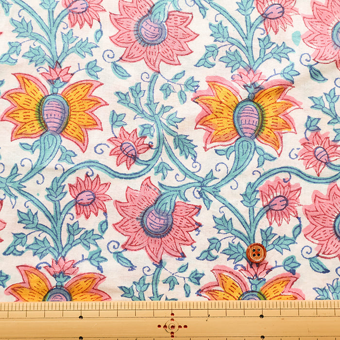 Made in India Cotton Cambric Print Fabric - Ethnic - nomura tailor