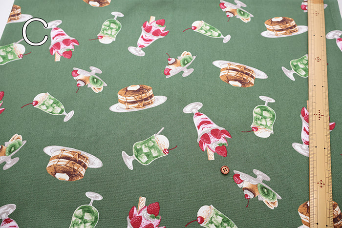 Cotton Oxford Fabric - Cafe Dessert - nomura tailor