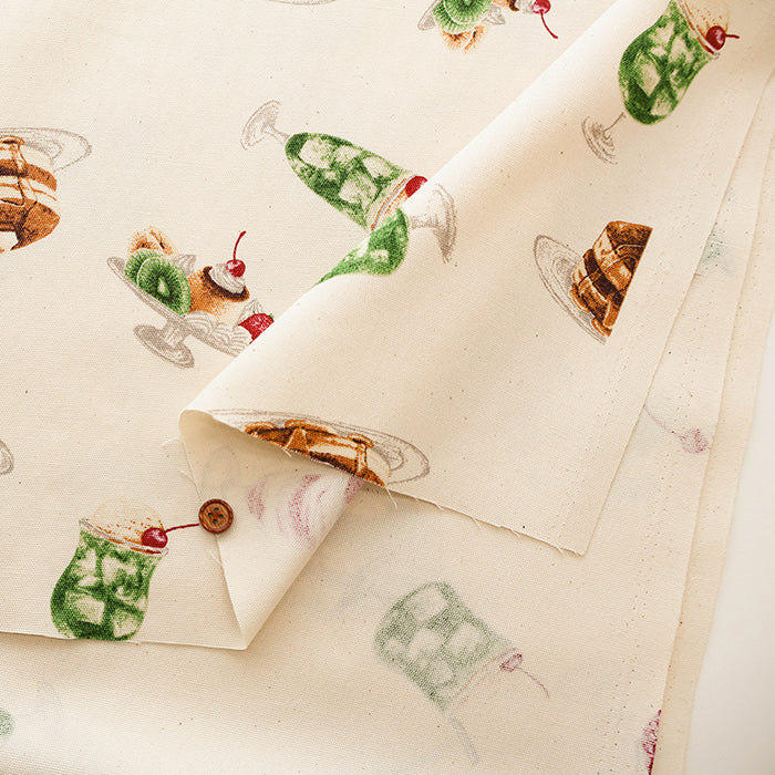 Cotton Oxford Fabric - Cafe Dessert - nomura tailor