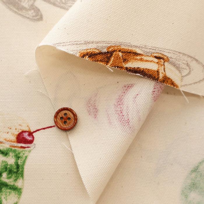 Cotton Oxford Fabric - Cafe Dessert - nomura tailor