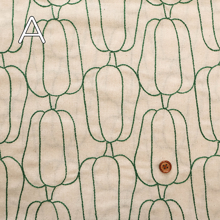 Made in China Cotton Muslin Embroidered Fabric - Green Bell Pepper - nomura tailor