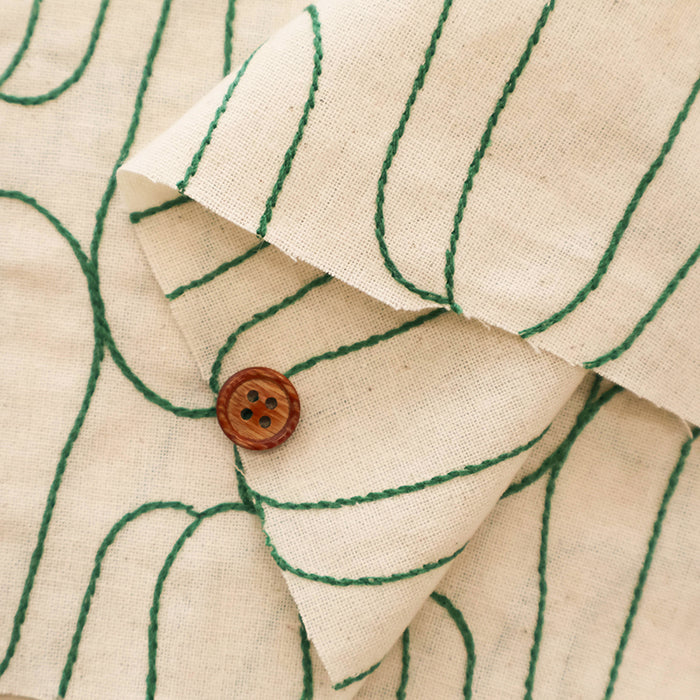Made in China Cotton Muslin Embroidered Fabric - Green Bell Pepper - nomura tailor