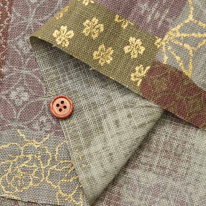Cotton Slub Yarn Cross Print Fabric - WakinDoraku Patchwork - nomura tailor