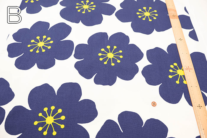 Cotton Oxford Fabric -  Big Flower - nomura tailor