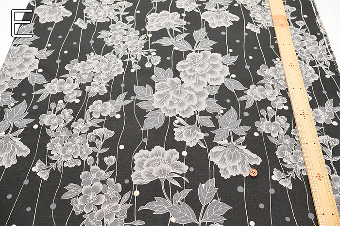 Cotton Dobby Fabric - Japanese Pattern - cherry blossoms - nomura tailor