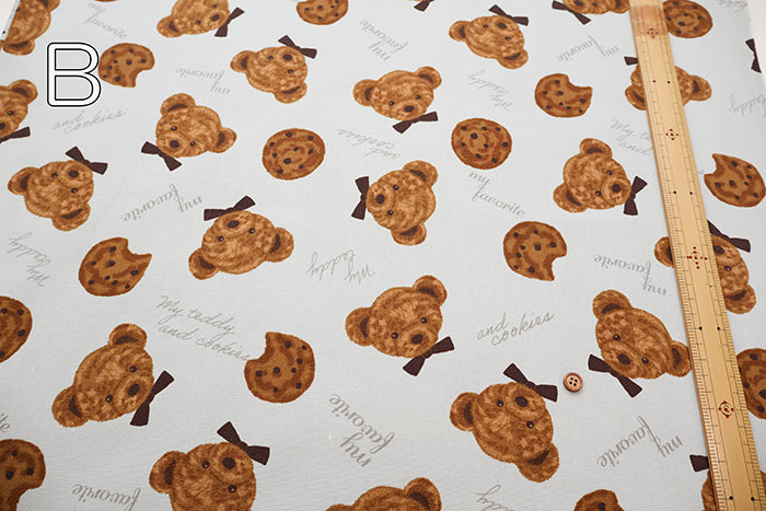 Cotton Oxford Fabric - Bear Cookies - nomura tailor
