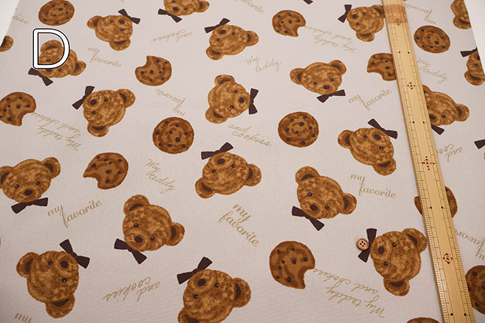 Cotton Oxford Fabric - Bear Cookies - nomura tailor