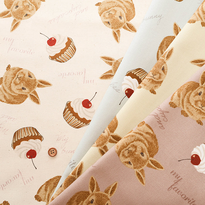 Cotton Oxford Fabric - Rabbit Cake - nomura tailor