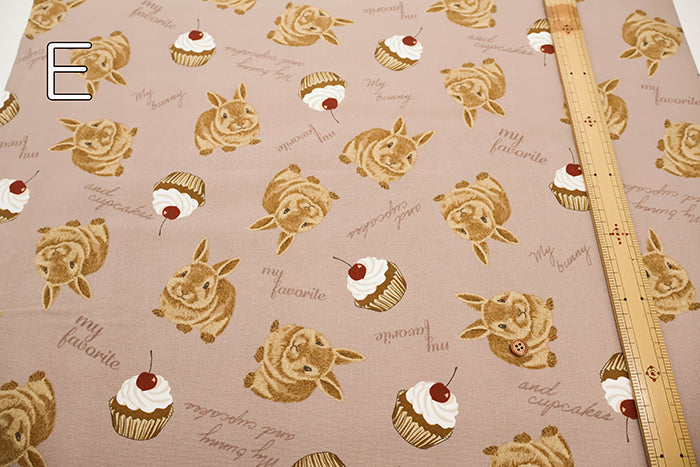 Cotton Oxford Fabric - Rabbit Cake - nomura tailor