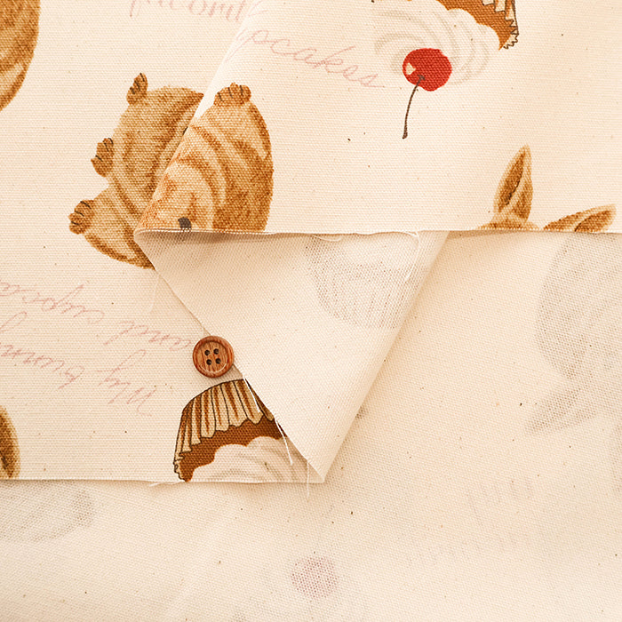 Cotton Oxford Fabric - Rabbit Cake - nomura tailor