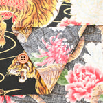 Cotton Muslin Lame (Glitter) Fabric - Japanese Style Tiger - nomura tailor