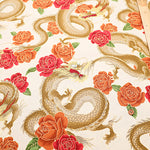 Cotton Muslin Lame (Glitter) Fabric - Japanese Style Dragon - nomura tailor