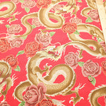 Cotton Muslin Lame (Glitter) Fabric - Japanese Style Dragon - nomura tailor