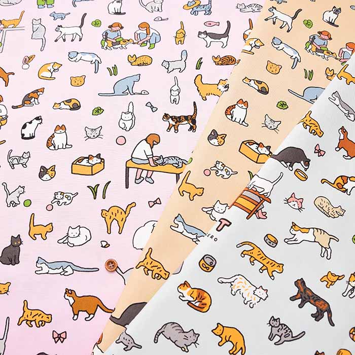 ZERO PER ZERO Cotton Ox Printed Fabric CAT - nomura tailor