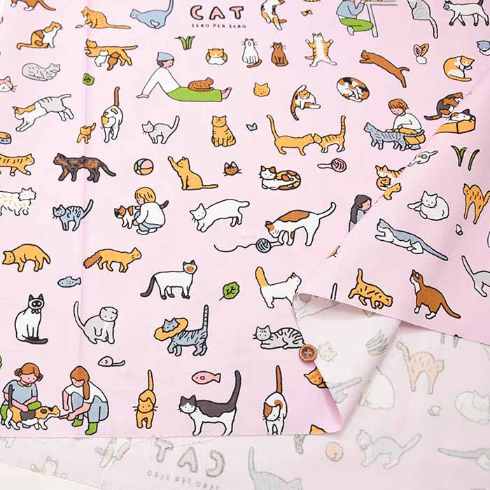 ZERO PER ZERO Cotton Ox Printed Fabric CAT - nomura tailor