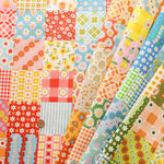 Cotton Muslin printed Fabric 70's Design Fiower Days - nomura tailor