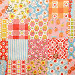 Cotton Muslin printed Fabric 70's Design Fiower Days - nomura tailor