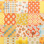 Cotton Muslin printed Fabric 70's Design Fiower Days - nomura tailor