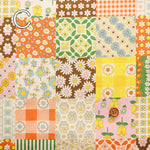 Cotton Muslin printed Fabric 70's Design Fiower Days - nomura tailor