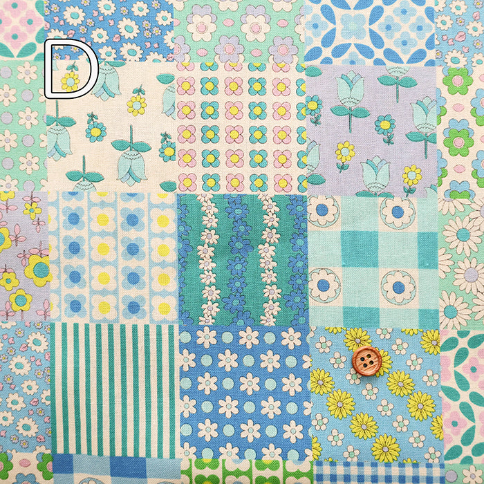 Cotton Muslin printed Fabric 70's Design Fiower Days - nomura tailor