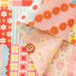 Cotton Muslin printed Fabric 70's Design Fiower Days - nomura tailor