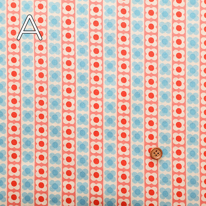 Cotton Muslin printed Fabric 70's Design Fiower Days - nomura tailor
