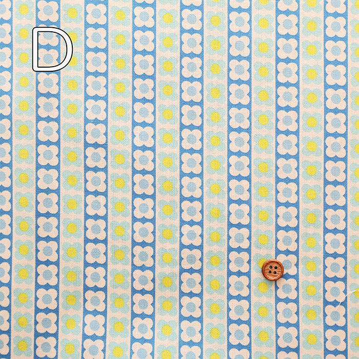 Cotton Muslin printed Fabric 70's Design Fiower Days - nomura tailor