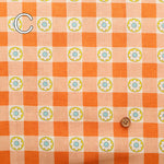 Cotton Muslin printed Fabric 70's Design Fiower Days - nomura tailor