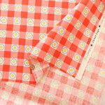 Cotton Muslin printed Fabric 70's Design Fiower Days - nomura tailor